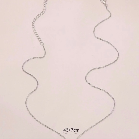 Restock- Blue Oval Stone Pendant Necklace - Picture 3 of 5